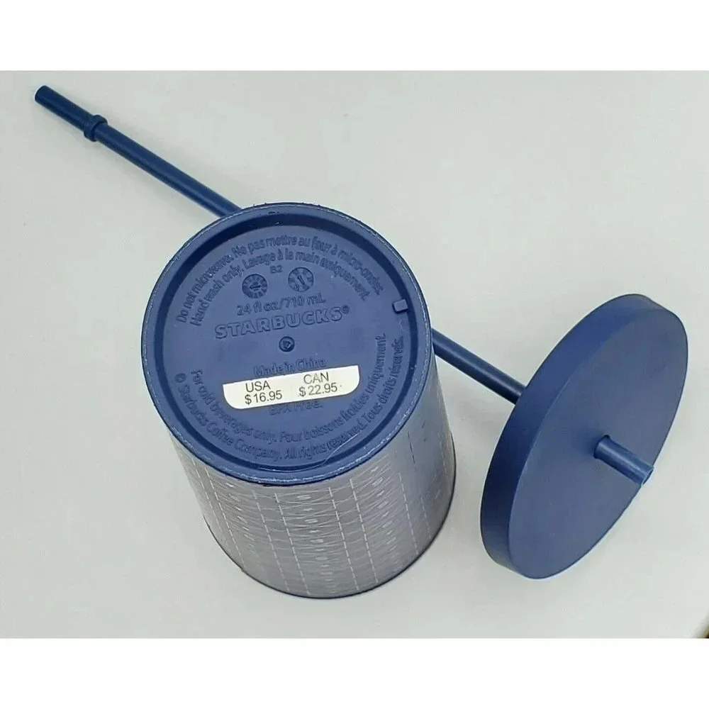 STARBUCKS Matte Navy Blue S and Star Pattern LOGO - Picture 6 of 10